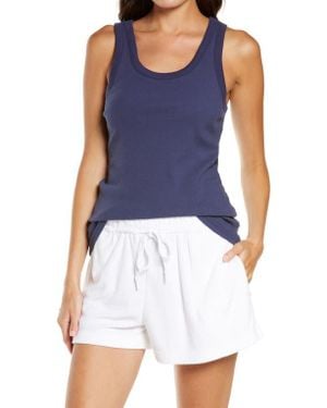 Papinelle Ribbed Shelf Bra Tank - Blue