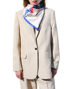 Mango Straight Fit Blazer - White