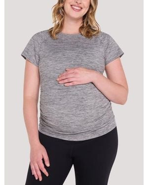 Motherhood Maternity Crew Neck Short Sleeve Active Tee - Gray