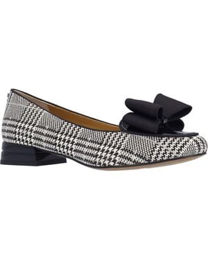 J. Reneé Kori Houndstooth Bow Flat - Blue