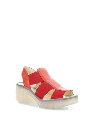 Fly London Teev Platform Sandal - Red