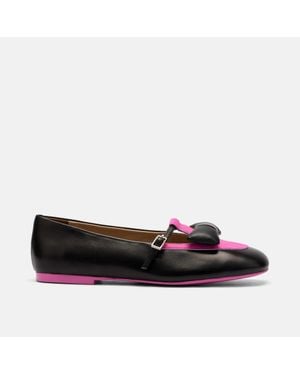 MARC NOLAN Mina Leather Mary Jane Flats - Red