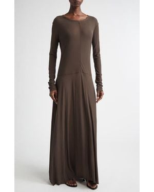 DIOTIMA Veil Long Sleeve Cotton Knit Dress - Brown