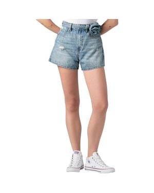 Blank NYC Reeve Rose Tie Waist Denim Shorts - Blue