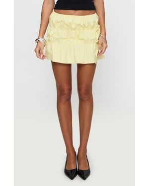 Princess Polly Kiwie Smocked Cotton Miniskirt - Yellow