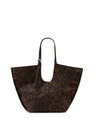 AllSaints Ara Leopard Print Leather Tote - Brown