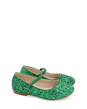 Kailee P Ridley-Rg Rock Glitter Mary Jane Ballet Flats - Green
