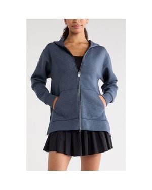 Zella Ultra Luxe Volume Zip Hoodie - Blue