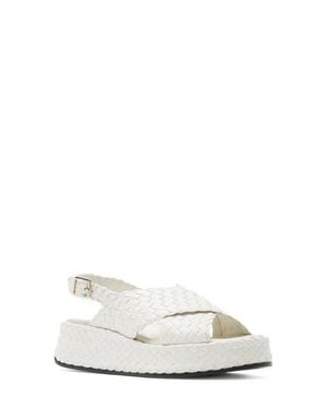 La Canadienne Pacifik Waterproof Slingback Platform Wedge Sandal - White