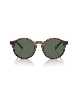 Polo Ralph Lauren Ph4204U 53Mm Round Sunglasses - Green