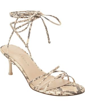Marc Fisher Gineva Ankle Wrap Kitten Heel Sandal - Metallic
