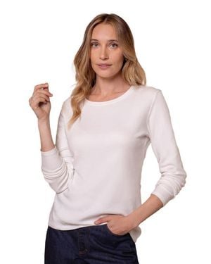 Celtic & Co. Long Sleeve Crew Neck T-Shirt - White