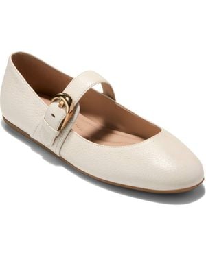 Cole Haan Grand Ambition Alissa Mary Jane Leather Flat - Natural