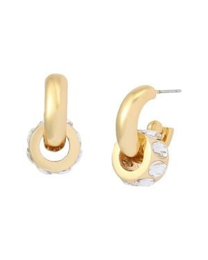 Kurt Geiger Rondelle Huggie Hoop Drop Earrings - Metallic