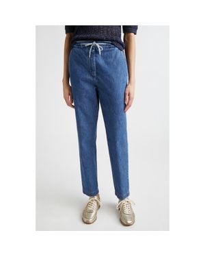 Eleventy Drawstring Waist Ankle Jeans - Blue