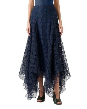 Akris Trapezoid Organza Skirt - Blue
