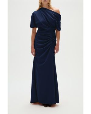 Amsale Pebble Crepe Slouch Dress - Blue
