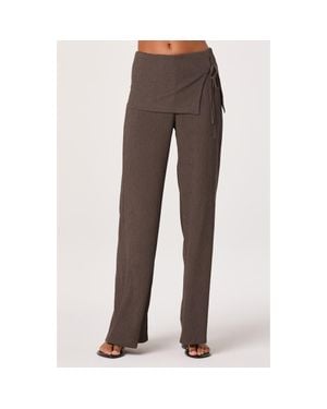 Astr Kyara Tie Waist Straight Leg Pants - Brown