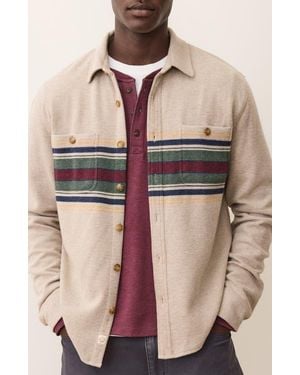 Marine Layer Pacifica Multi Stripe Stretch Twill Overshirt - Multicolor