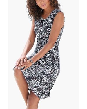 Lascana Sleeveless Print Dress - White