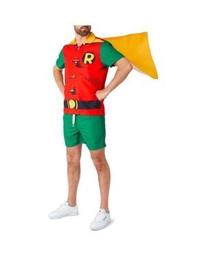 Opposuits Robin Camp Shirt, Shorts & Removable Cape Set - Green