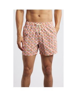 Fair Harbor The Bungalow Water Repellent Swim Trunks - Pink