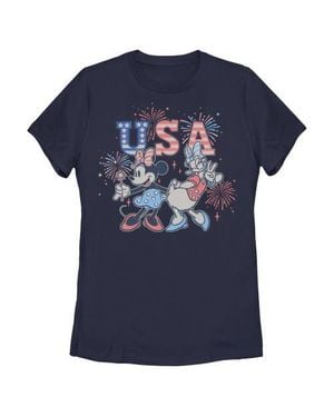 Mickey & Friends Minnie And Daisy Fireworks T-Shirt - Blue