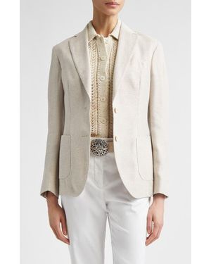 Eleventy Silk, Linen & Cotton Jacket - Natural