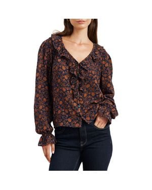 Paneros Clothing Long Sleeve Chloe Ruffle Shirt - Black