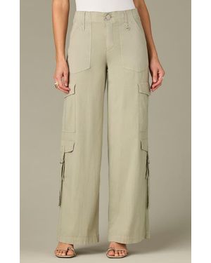 Wit & Wisdom High Waist Cotton Blend Cargo Pants - Natural