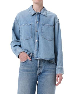 Agolde Juna Denim Button-Up Shirt - Blue