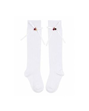 ADIBA Ruby Royale Bow Socks - White