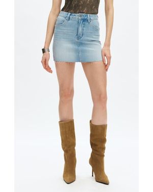 Bayeas Elowen High Waist Raw Hem Denim Skirt - Blue