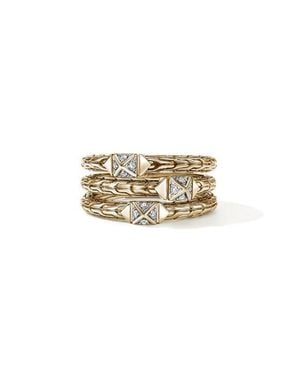 John Hardy Icon Stud Triple Row Ring - Metallic