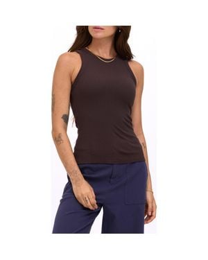 Threads For Thought Bailey Feather Ribbed Tank - Black