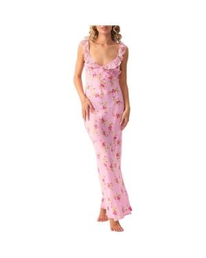 PQ Swim Beth Floral Cover-Up Maxi Dress - Red