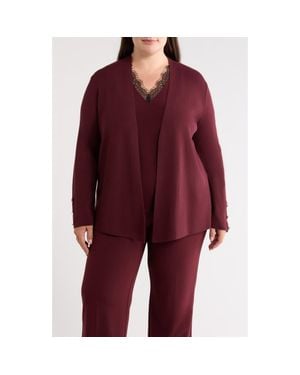 Anne Klein Open Front Cardigan - Red