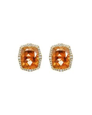 Effy 14K Cushion Cut Citrine Halo Stud Earrings - Orange