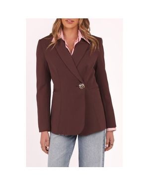 Petal & Pup Leo One-Button Blazer - Red