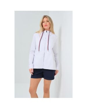 Anatomie Gabi Stretch Woven Hooded Full Zip Jacket - White