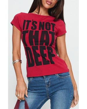 Princess Polly It's Not That Deep Graphic Baby Tee - Red