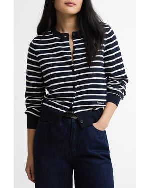 Barbour Baiton Stripe Cotton Cardigan - Black