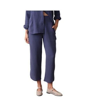 Marine Layer Cali Smocked Waist Double Cloth Pants - Blue
