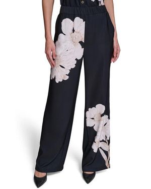 KARL LAGERFELD Placed Floral Soft Pants - Blue