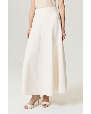Nocturne Flared Maxi Skirt - White