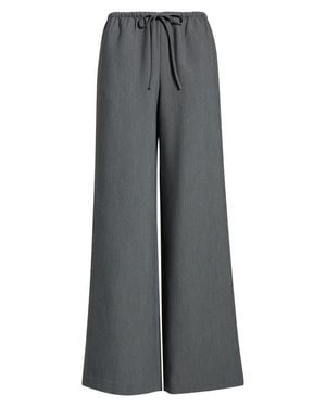 Open Edit Icon Twill Pull-On Wide Leg Pants - Gray