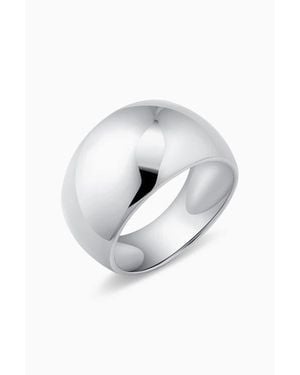Oradina Bold Wide Band Dome Ring - Gray