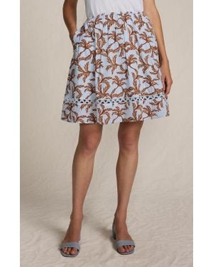 Lands' End Voile Ladder Trim Mini Skirt - Multicolor