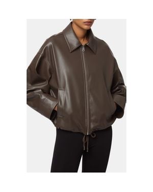 Apparis Ada Faux Leather Bomber Jacket - Brown