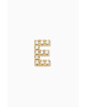 Oradina 14K Luxe Letter Diamond Initial Single Stud - Metallic